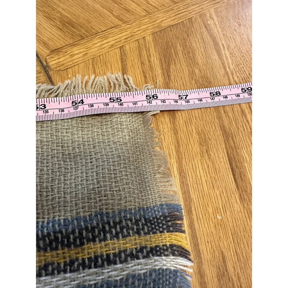 NWT Dimore Red Plaid Blanket Scarf Women Big Oversized 56” x 56” Eyelash Fringe - Picture 6 of 9